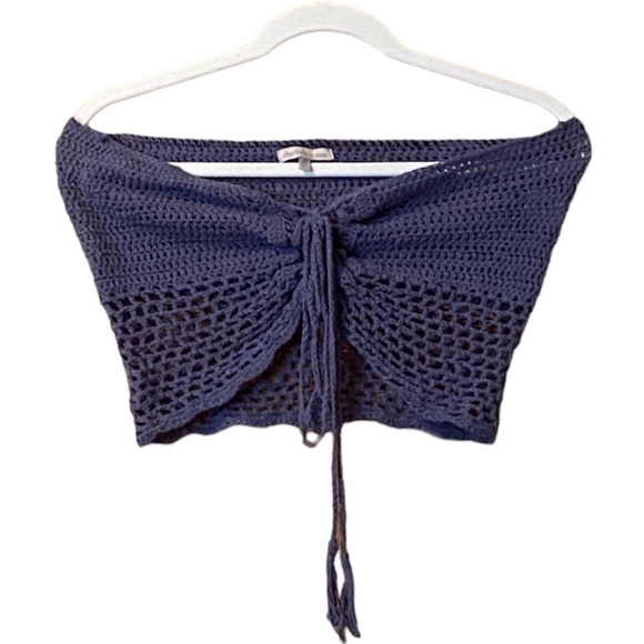 Charlotte Russe Baby Blue Knit Top Women’s Size Medium Yarn Shirt Lightweight!! - Picture 4 of 4